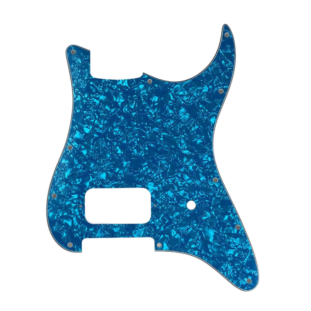 11-Hole Single Humbucker Strat Pickguard - 20+ Colors 4-Ply Blue Pearl - Ploutone