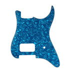 11-Hole Single Humbucker Strat Pickguard - 20+ Colors 4-Ply Blue Pearl - Ploutone