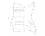 11-Hole HSS Metal Strat Pickguard - Black Aluminum - Ploutone