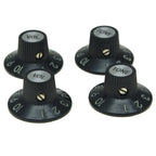 Telecaster Black Witch Hat Bakelite Knobs - 2 Volume, 2 Tone - Ploutone