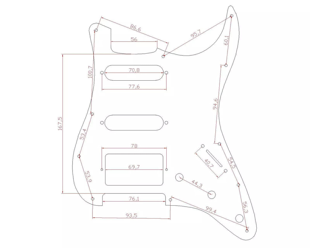 11-Hole HSS Metal Strat Pickguard - Aluminum - Ploutone