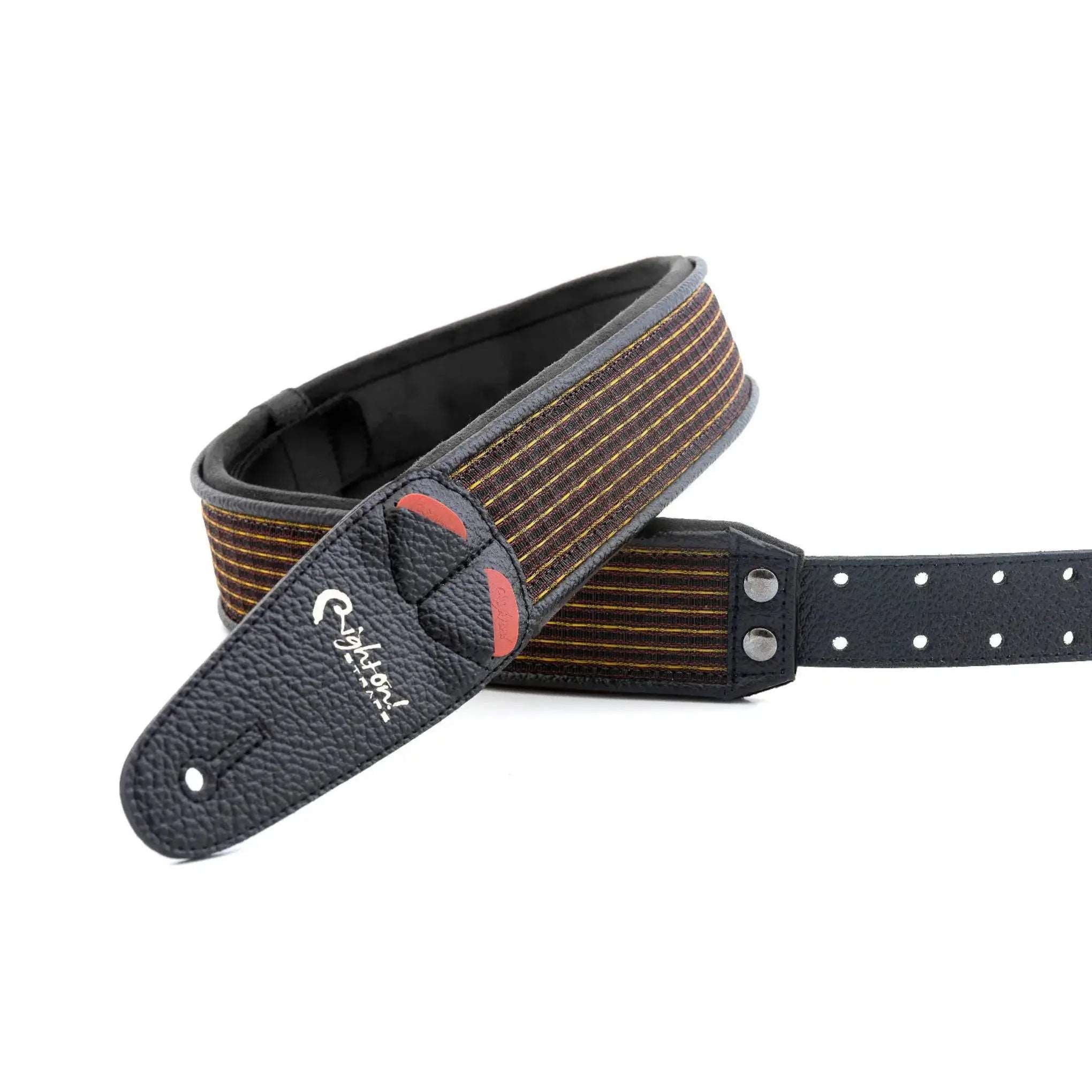 RightOn Go Mojo Oxblood Black Guitar Strap - Ploutone