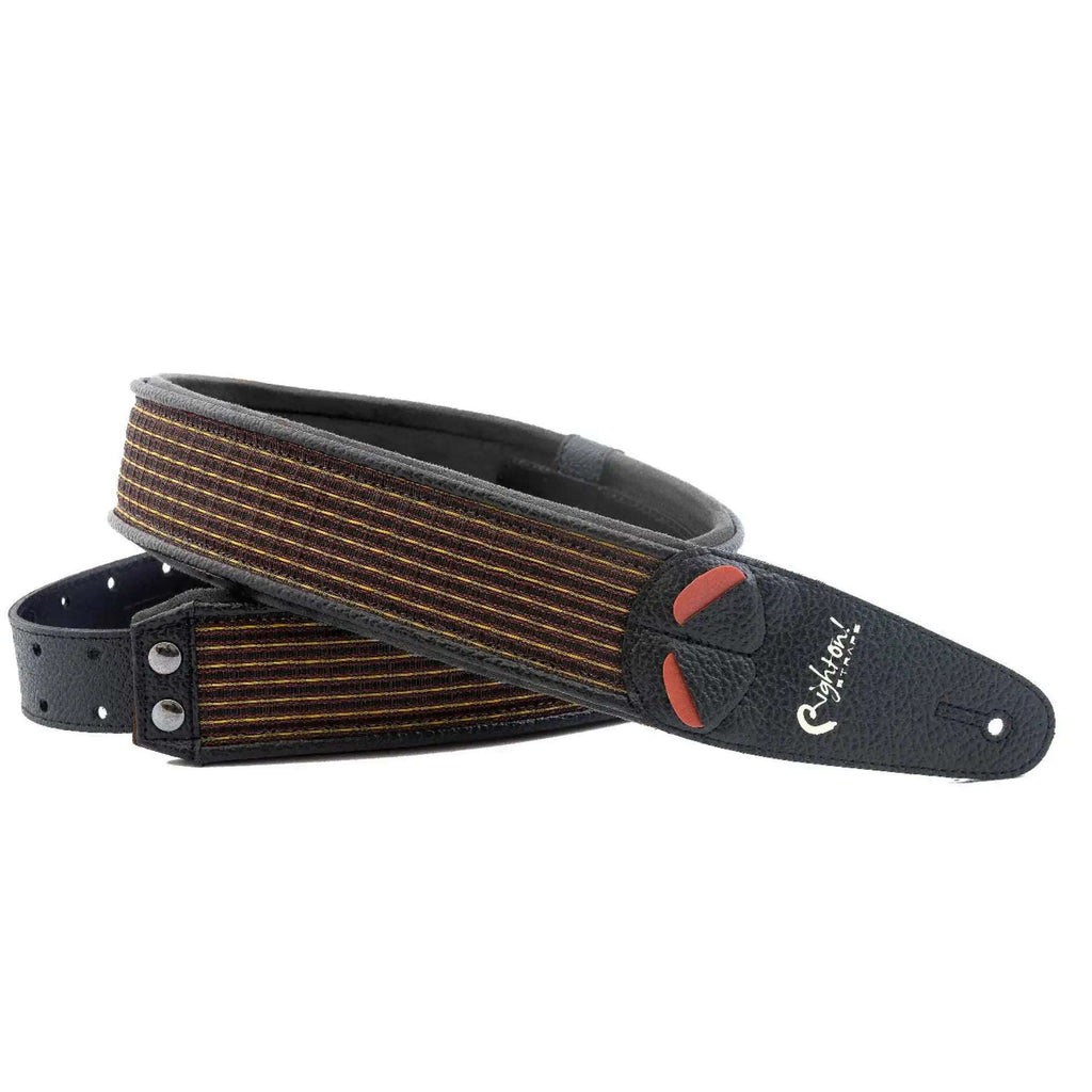 RightOn Go Mojo Oxblood Black Guitar Strap - Ploutone