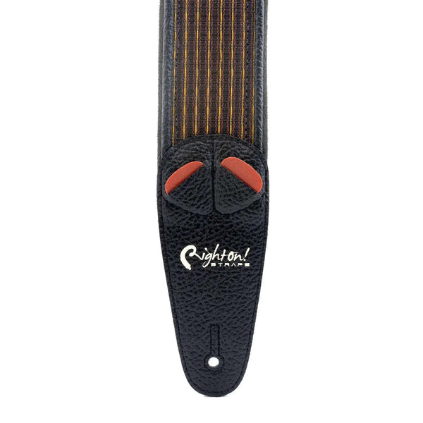 RightOn Go Mojo Oxblood Black Guitar Strap - Ploutone