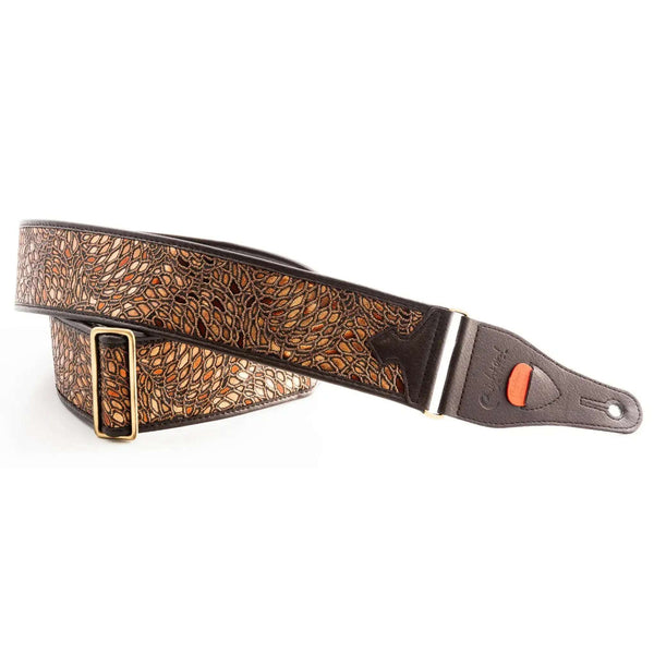 RightOn Steady Talisman Alien Brown Guitar Strap - Ploutone