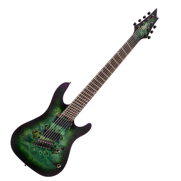 Cort KX507 7-String Multi-Scale Electric Guitar in Stardust Green - Ploutone