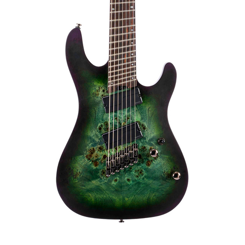 Cort KX507 7-String Multi-Scale Electric Guitar in Star Dust Green