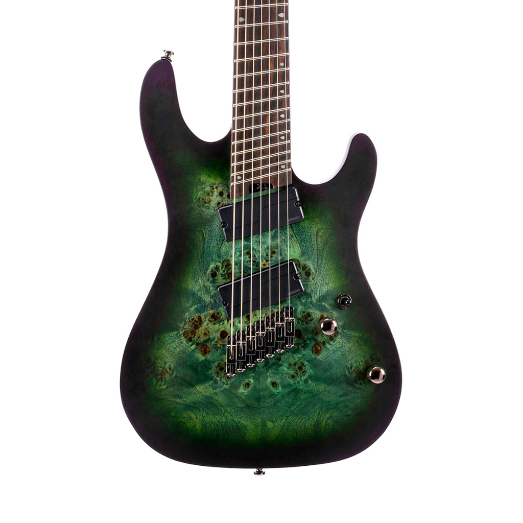 Cort KX507 7-String Multi-Scale Electric Guitar in Stardust Green - Ploutone