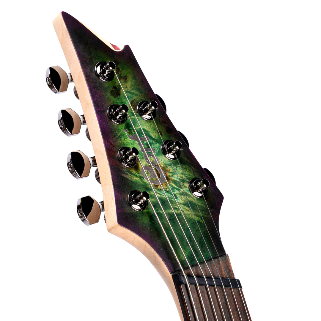 Cort KX507 7-String Multi-Scale Electric Guitar in Stardust Green - Ploutone