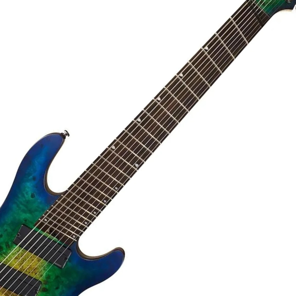 Guitar　Mariana　Burst,　8-String　Blue　Cort　Ploutone　Electric　Pickups　in　KX508　Fluence　Modern　Multi-Scale　Fishman