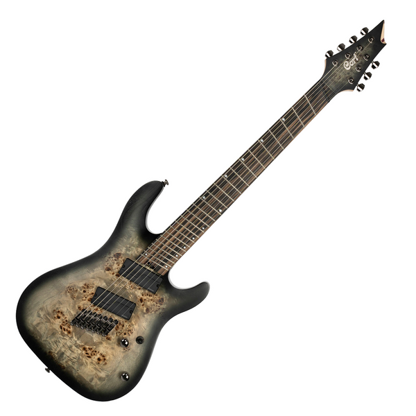 Cort KX507 7-String Multi-Scale Electric Guitar in Stardust Black - Ploutone