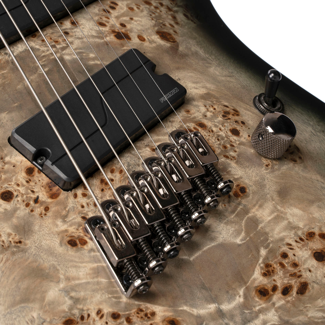 Cort KX507 7-String Multi-Scale Electric Guitar in Stardust Black - Ploutone