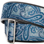 RightOn Steady Talisman T. Paisley Velvet Blue Guitar Strap - Ploutone