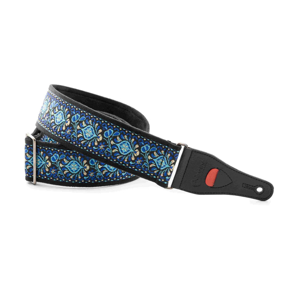 RightOn Standard Plus Woodstock Blue II Guitar Strap - Ploutone
