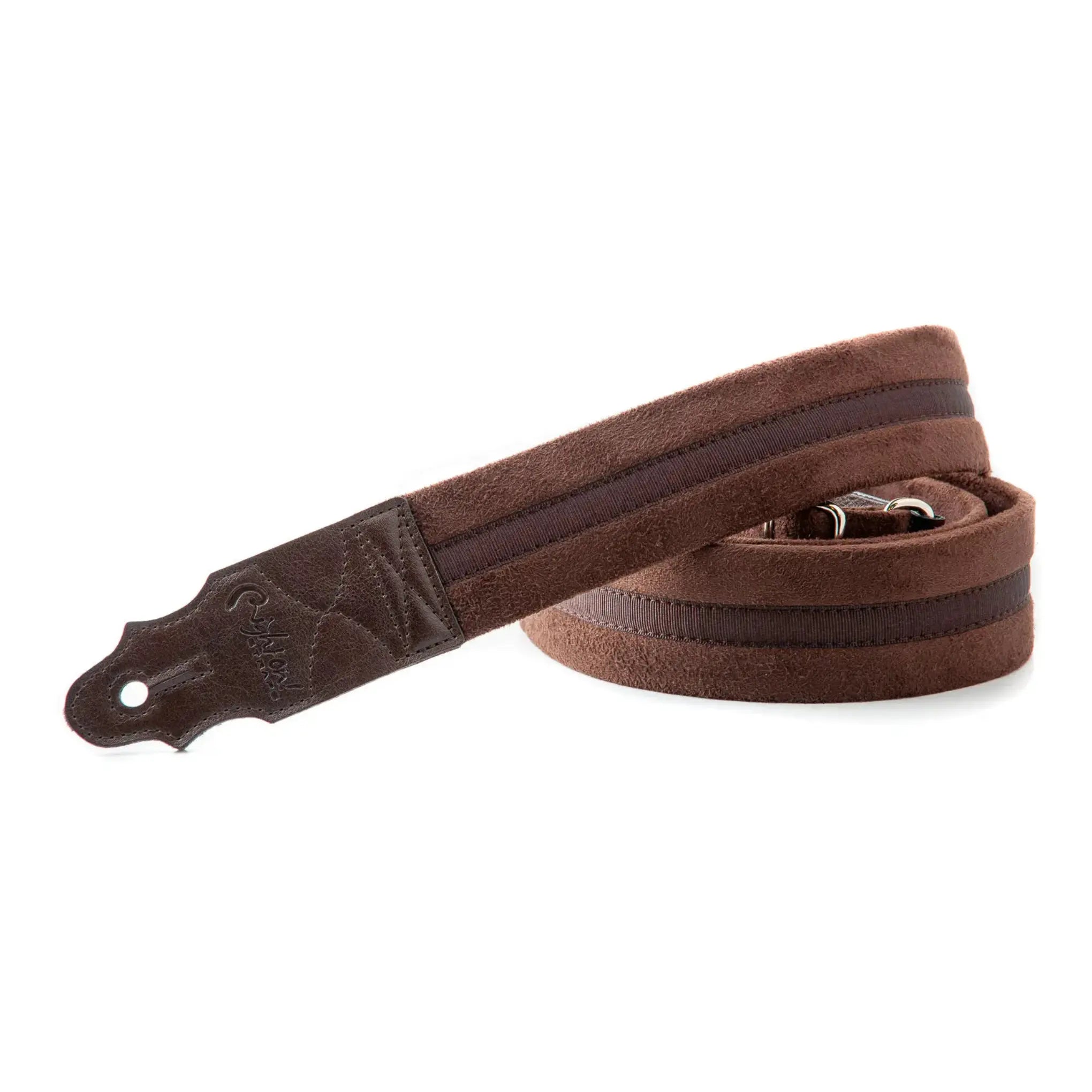 RightOn Standard Plus Plain Brown Guitar Strap - Ploutone