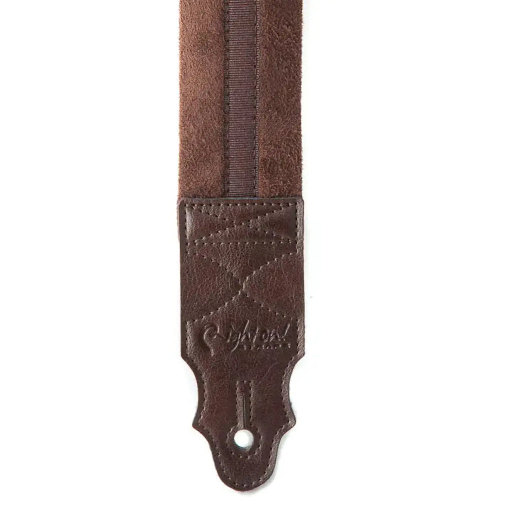 RightOn Standard Plus Plain Brown Guitar Strap - Ploutone