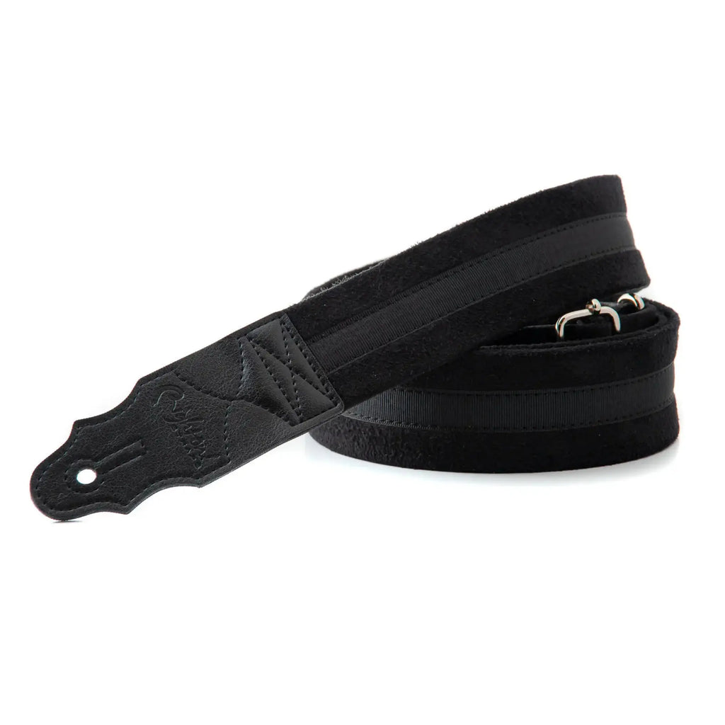 RightOn Standard Plus Plain Black Guitar Strap - Ploutone
