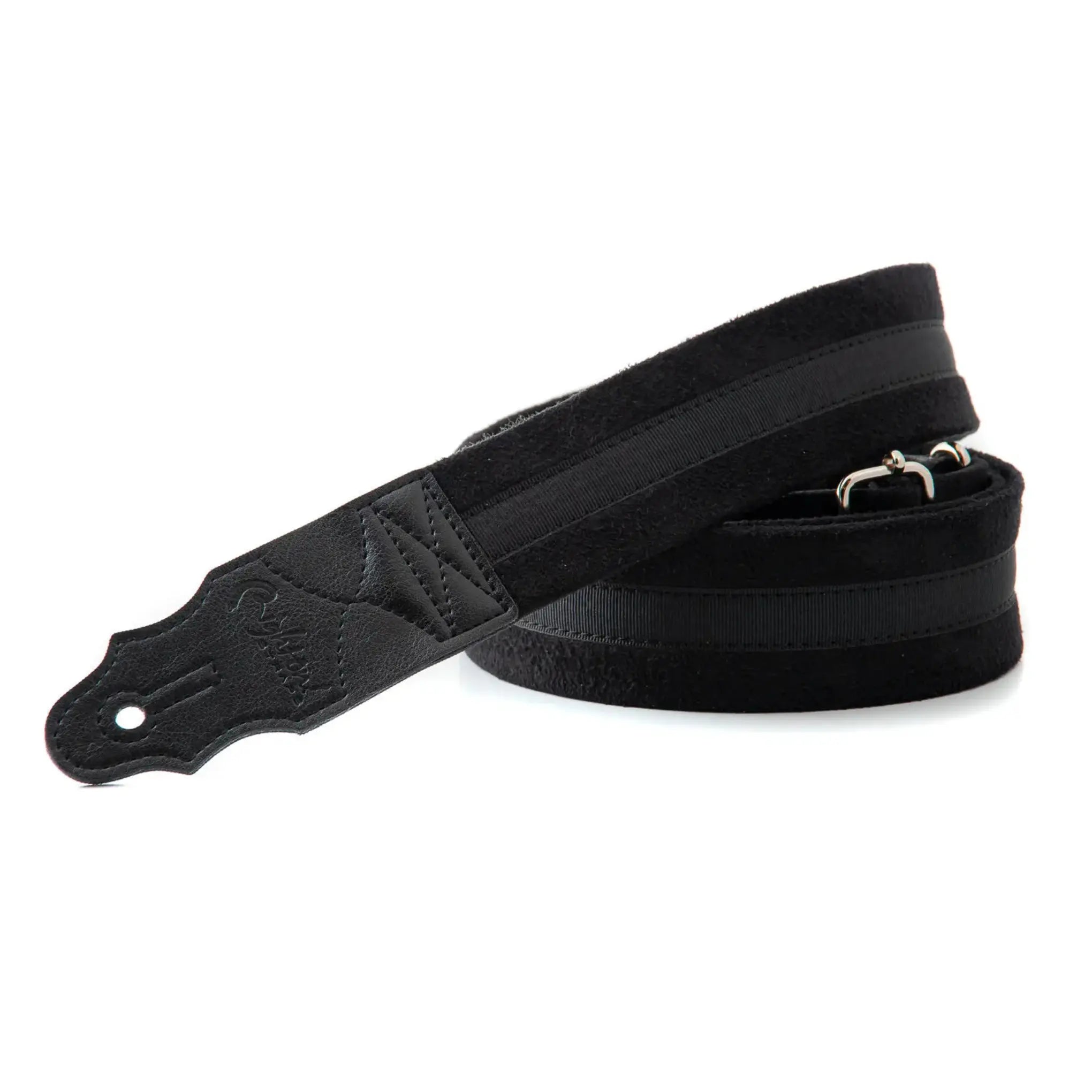 RightOn Standard Plus Plain Black Guitar Strap - Ploutone