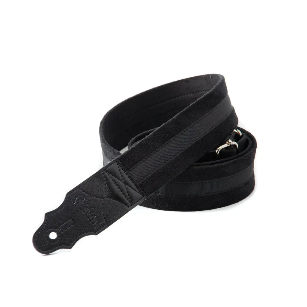 RightOn Standard Plus Plain Black Guitar Strap - Ploutone