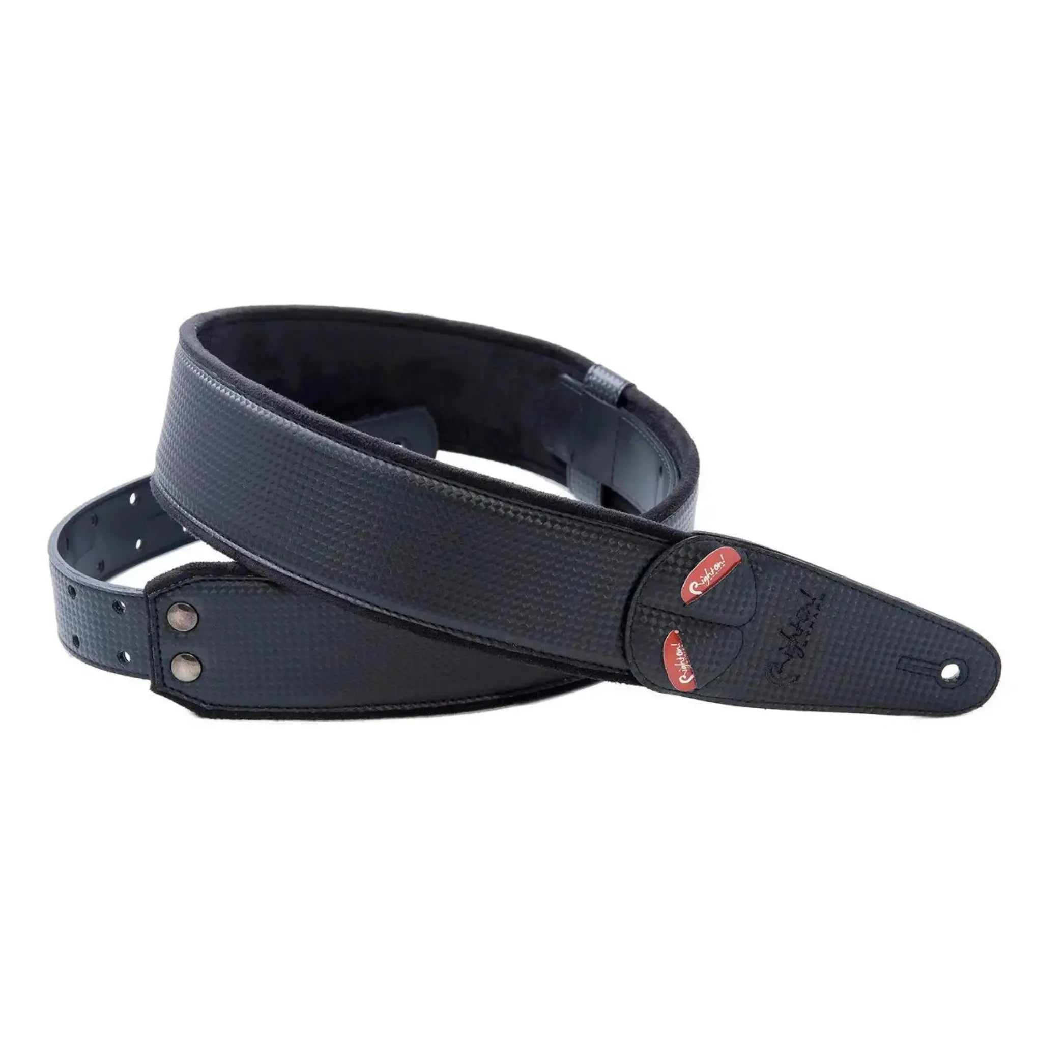 RightOn Steady Mojo Carbon Black Guitar Strap - Ploutone