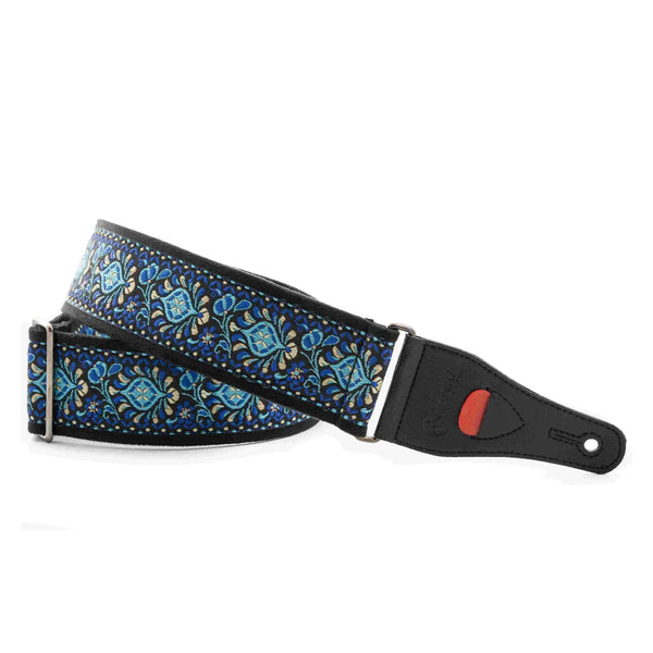 RightOn Standard Plus Woodstock Blue II Guitar Strap - Ploutone