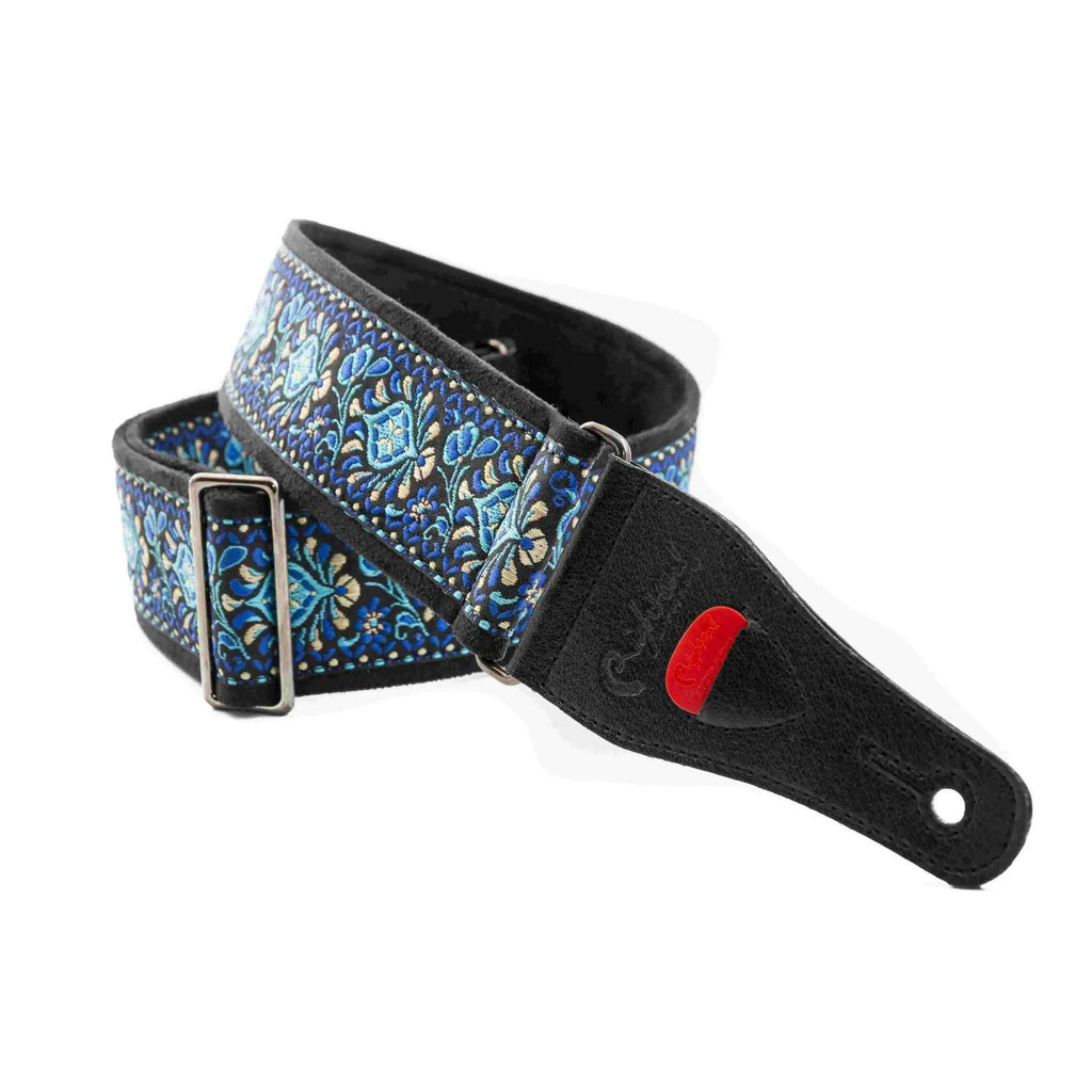 RightOn Standard Plus Woodstock Blue II Guitar Strap - Ploutone
