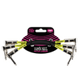 Ernie Ball 6-inch Patch Cable 3-Pack Angle/ Angle - Black - Ploutone