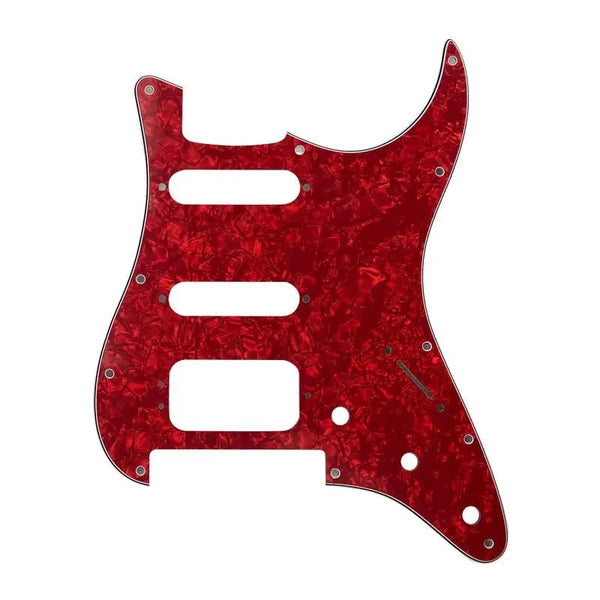 Floyd Rose Strat HSS Pickguard - 11-hole - 4-Ply Red Pearl Pickguards from Ploutone