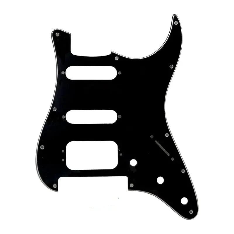 Floyd Rose Strat HSS Pickguard - 11-hole - 3-Ply Black - Ploutone