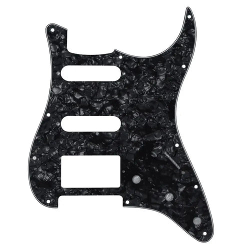 11-Hole HSS Strat Pickguard - 4-Ply Black Pearl Default Title - Ploutone