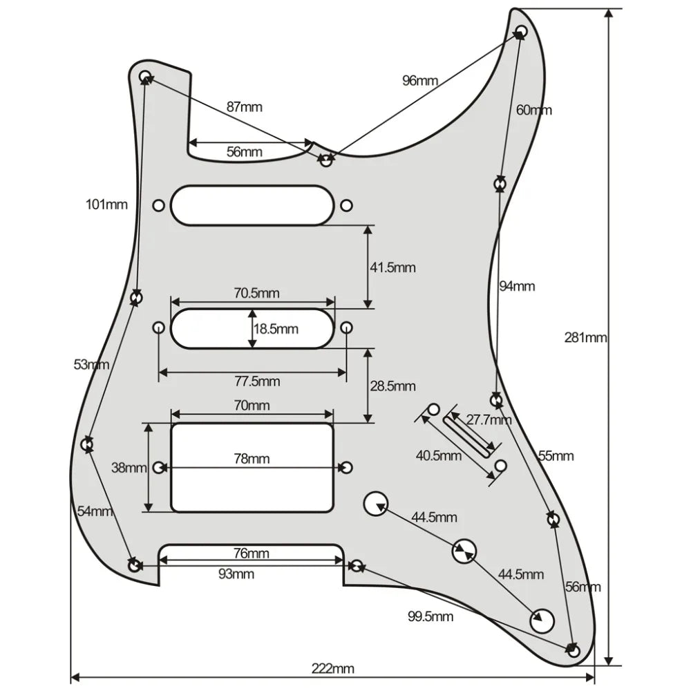 11-Hole HSS Strat Pickguard - 3-Ply Mint Green - Ploutone