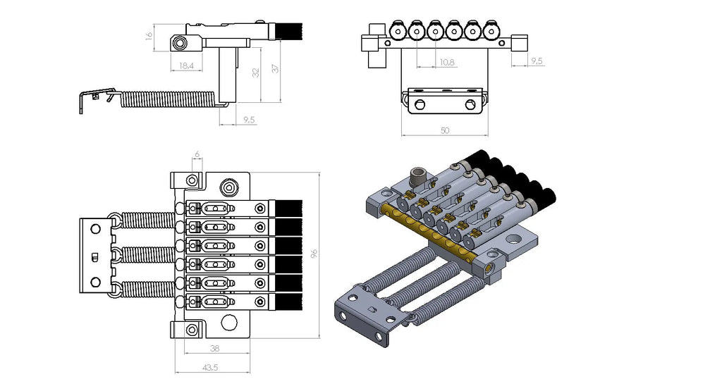 Nova Guitar Parts 6-String Headless Tremolo - Ploutone