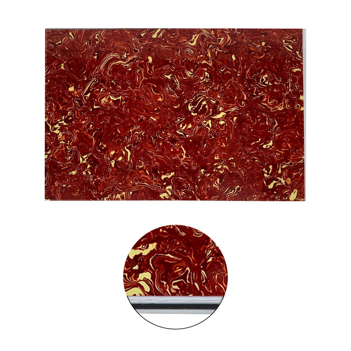 Guitar Pickguard Material - 4-Ply Red Tortoise - 17 x 11.5 inch Pickguard Blank - Ploutone