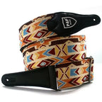 P&P Embroidered Cotton Guitar Strap Beige with Arrows - Ploutone