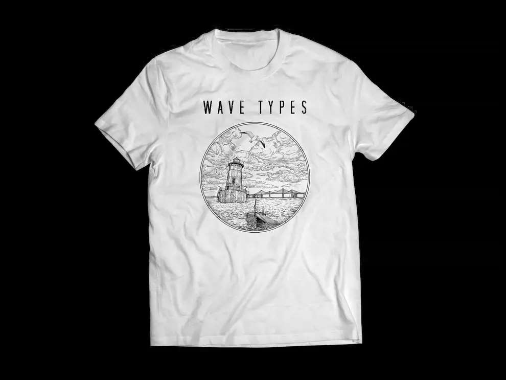 Wave Types T-Shirt - Anchorage Album Logo - Ploutone